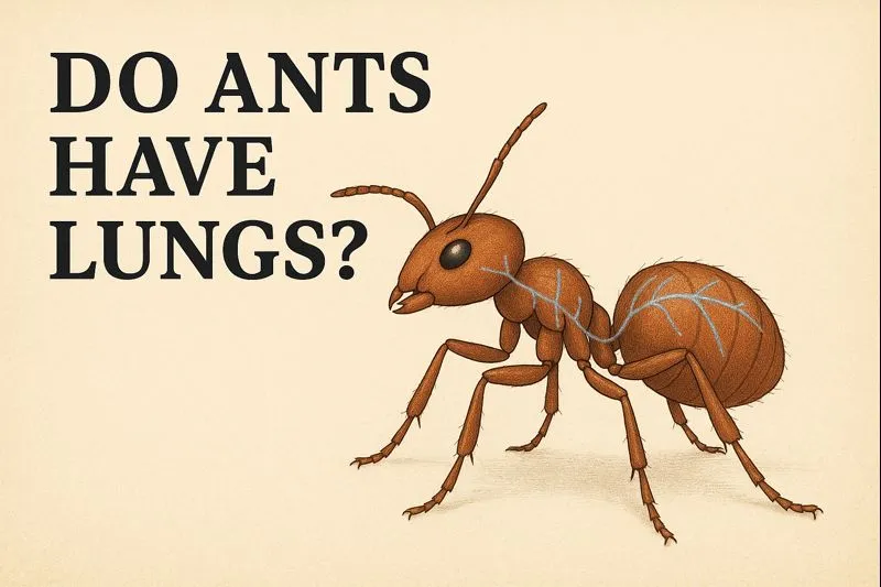 Diagram of an ant’s body showing and text do ants have lungs or ants don't have lungs